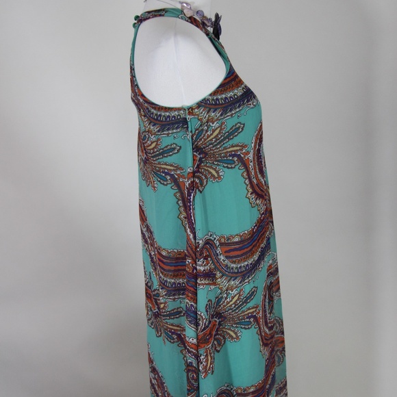 BAILEY BLUE Teal & Purple Paisley Halter Dress - Picture 6 of 8
